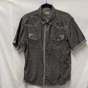 BKE Men's Charcoal Button Down Shirt
